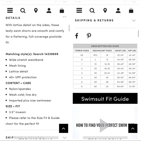 Torrid Falling Leaves tankini with shorts two piece bathing suit set, 1X/0X. - Picture 7 of 14